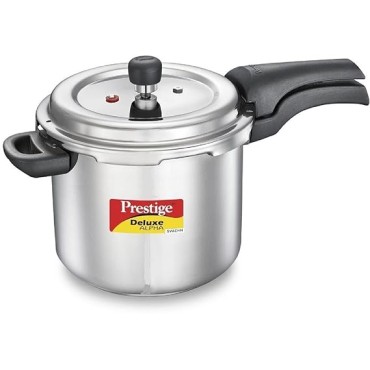 Prestige 5.5 Litres Svachh Deluxe Alpha Induction Base Outer Lid Stainless Steel Pressure Cooker