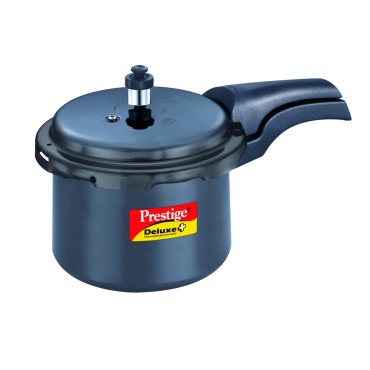 Prestige Deluxe Plus Hard Anodised Aluminium Outer Lid Pressure Cooker Handi, 3 Litre, Black, 3 Liter